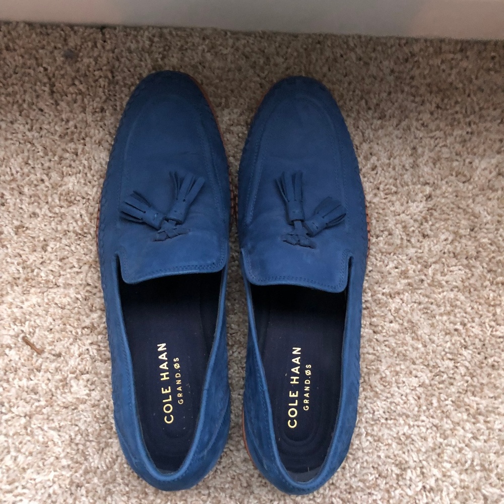 Cole Haan Blue Suede Loafers